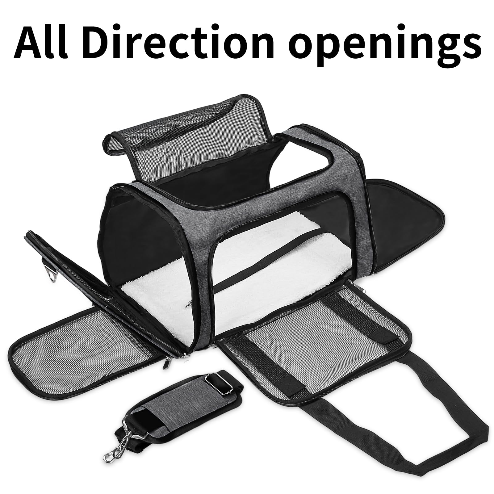 LEHNI carrier with breathable mesh windows for airflow and visibility during flights.