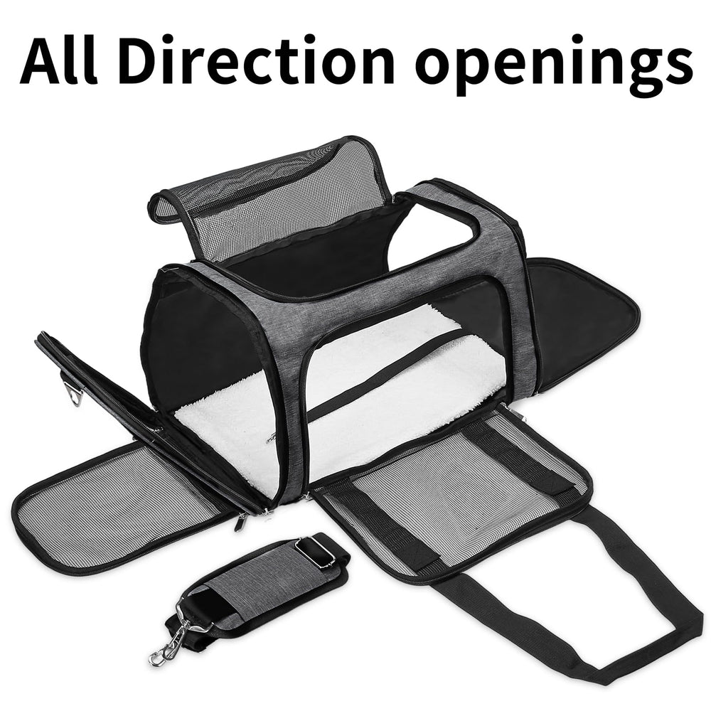 LEHNI carrier with breathable mesh windows for airflow and visibility during flights.