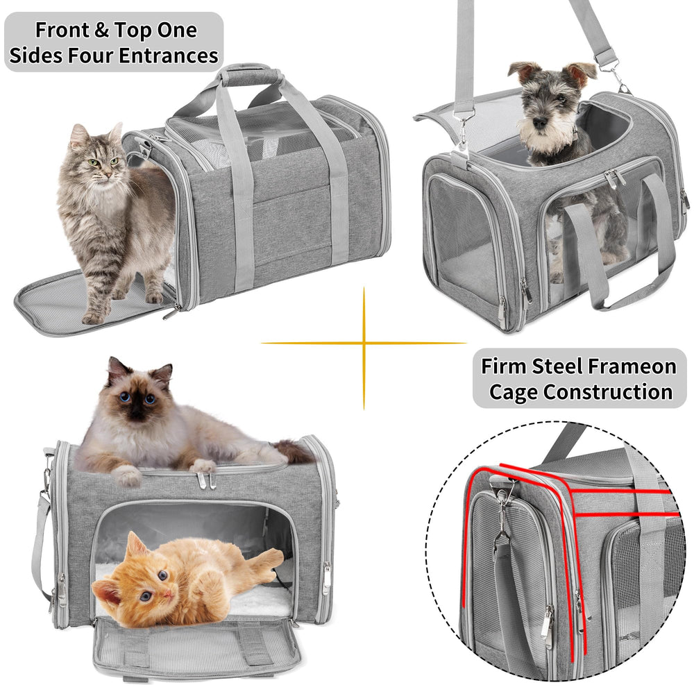 LEHNI soft-sided pet carrier folded-flat for compact storage when not in use.