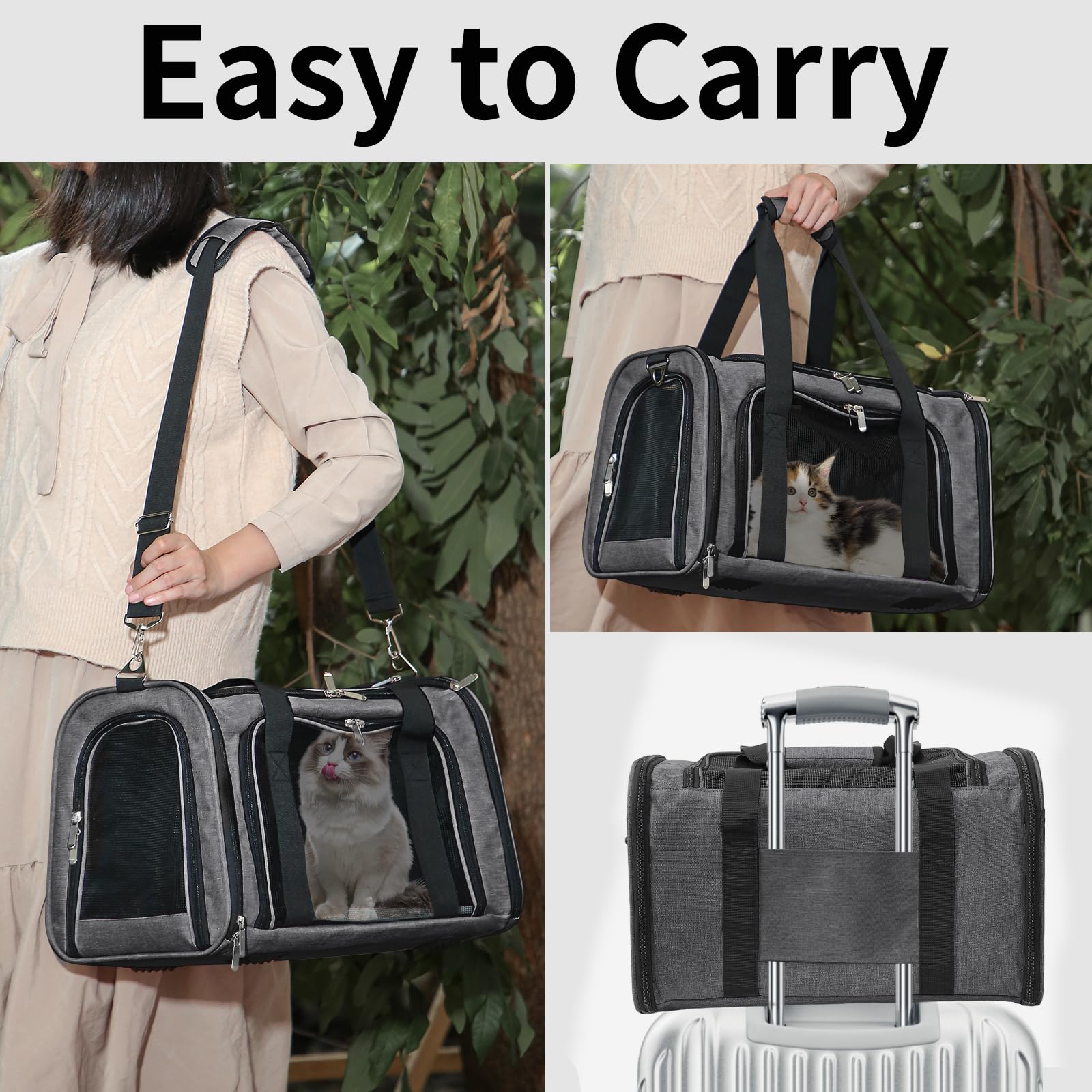 LEHNI front pocket holds toys, treats, and travel essentials within reach.