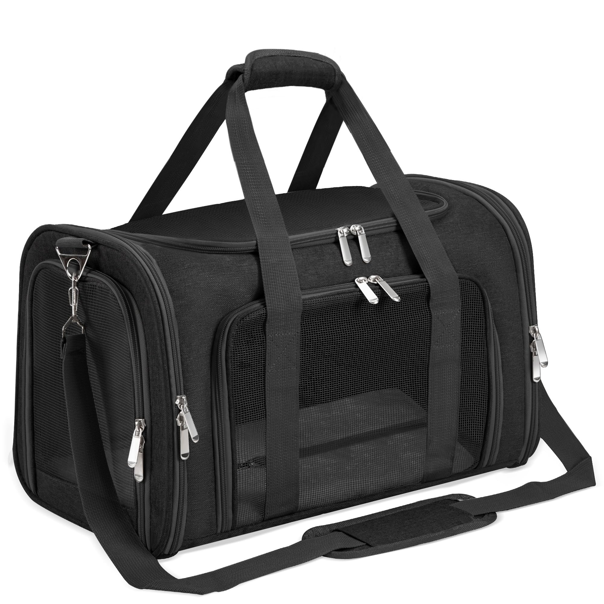 LEHNI soft sided pet carrier front view for safe, comfortable travel.