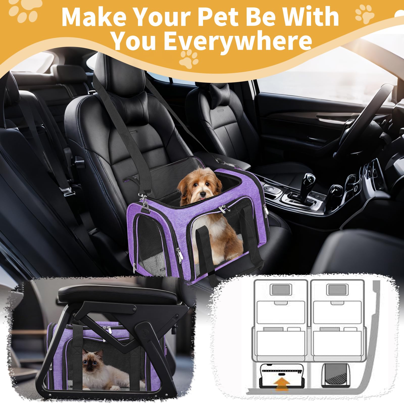 LEHNI carrier interior with breathable mesh and cozy mat for calm journeys.
