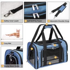 LEHNI pet carrier with removable washable mat for quick cleanup