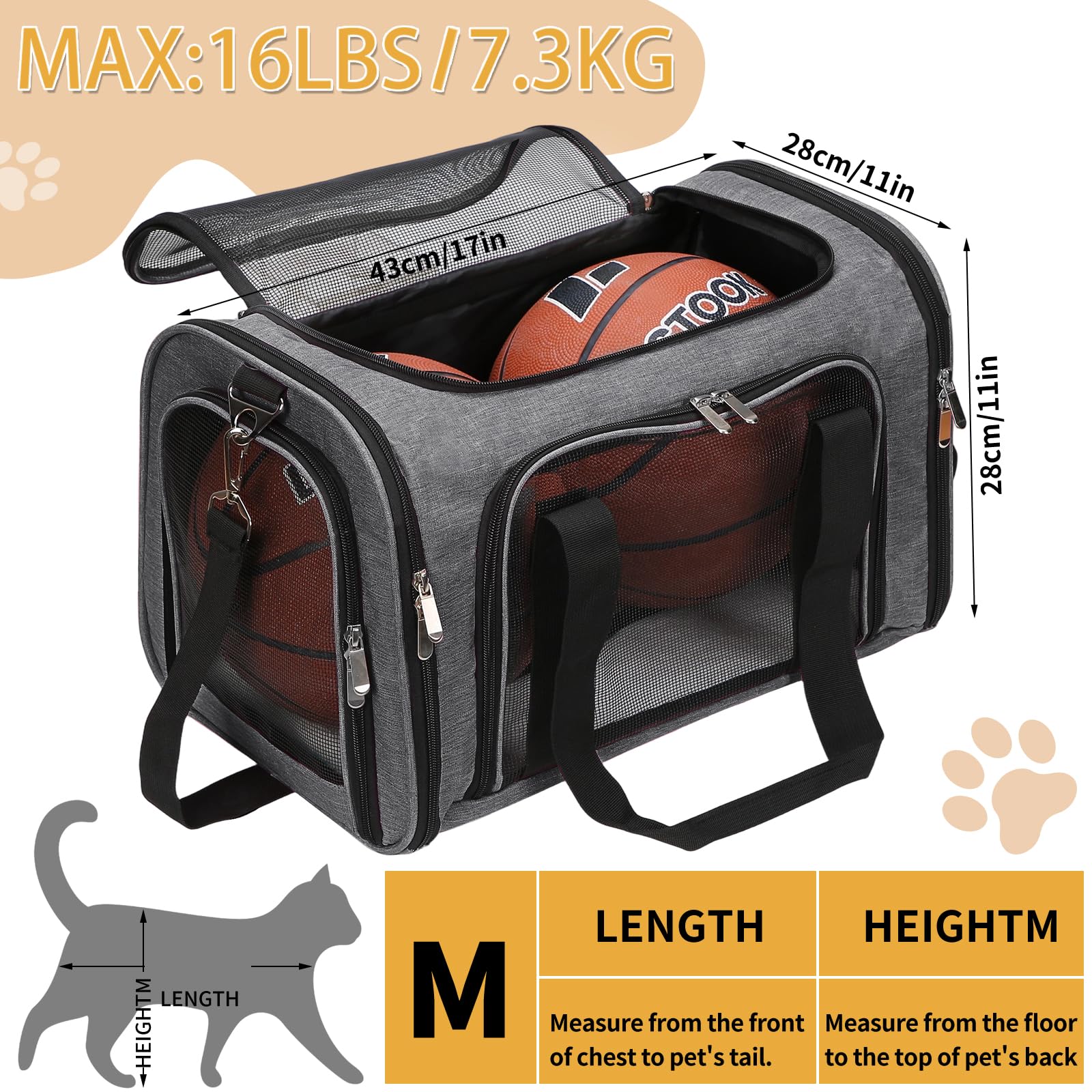 LEHNI carrier with removable washable mat keeps pet resting clean and comfortable.