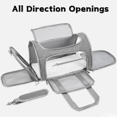 LEHNI soft-sided pet carrier side view showing sturdy, lightweight design for easy handling.