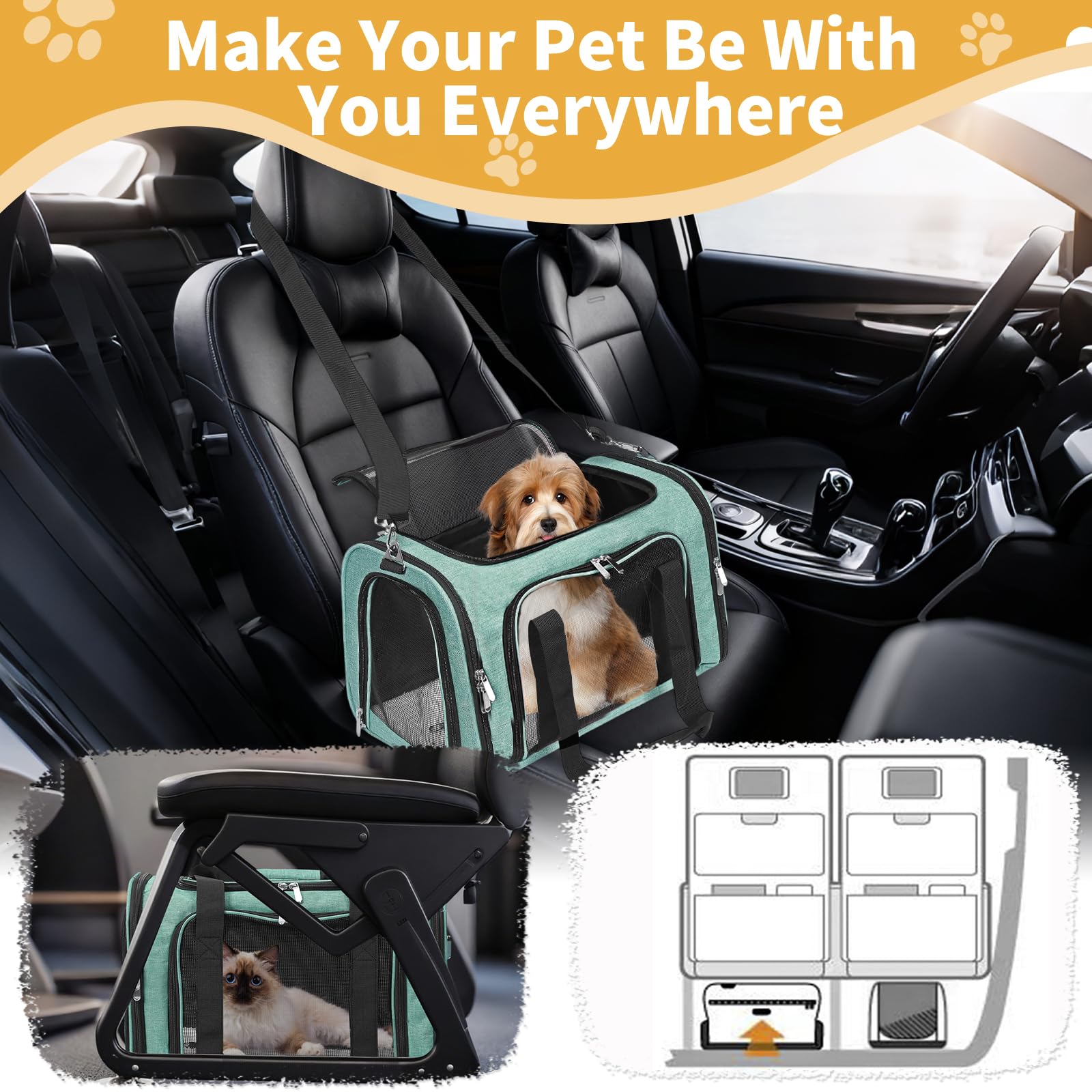 LEHNI turquoise carrier designed for under seat airline travel