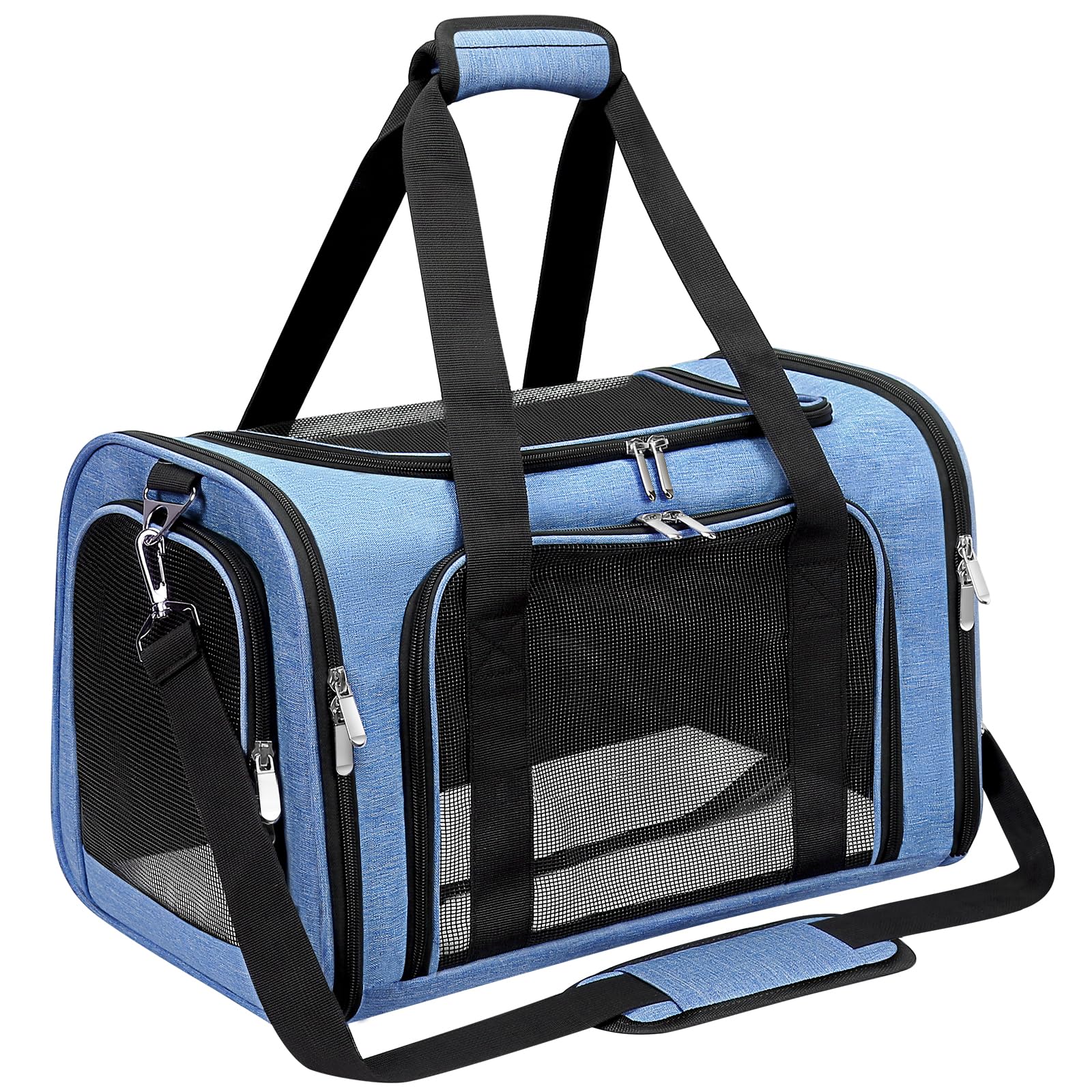 LEHNI soft-sided pet carrier under-seat view for easy airline travel