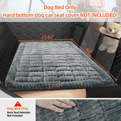 LEHNI plaid dog bed keeps pets cozy on road trips.