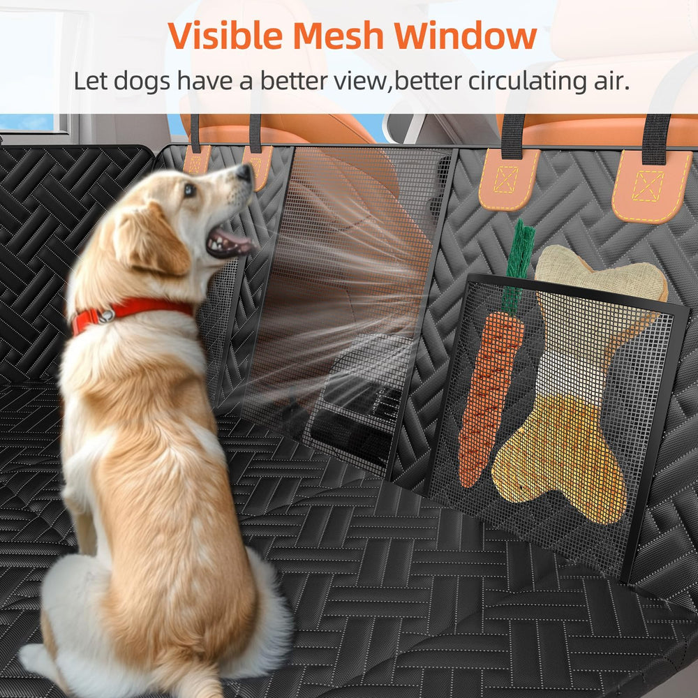 LEHNI waterproof dog seat cover protects upholstery from spills.