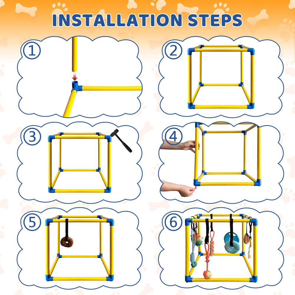 Lehorra Puppy Play Gym quick assembly guide in a box