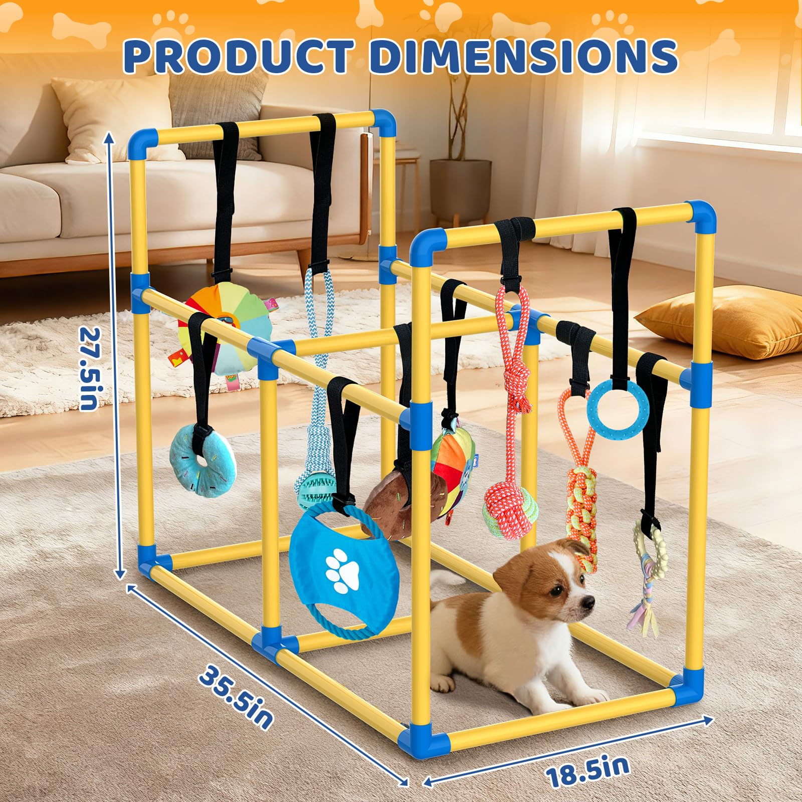 Lehorra Puppy Play Gym hanging toys for engaging chew time