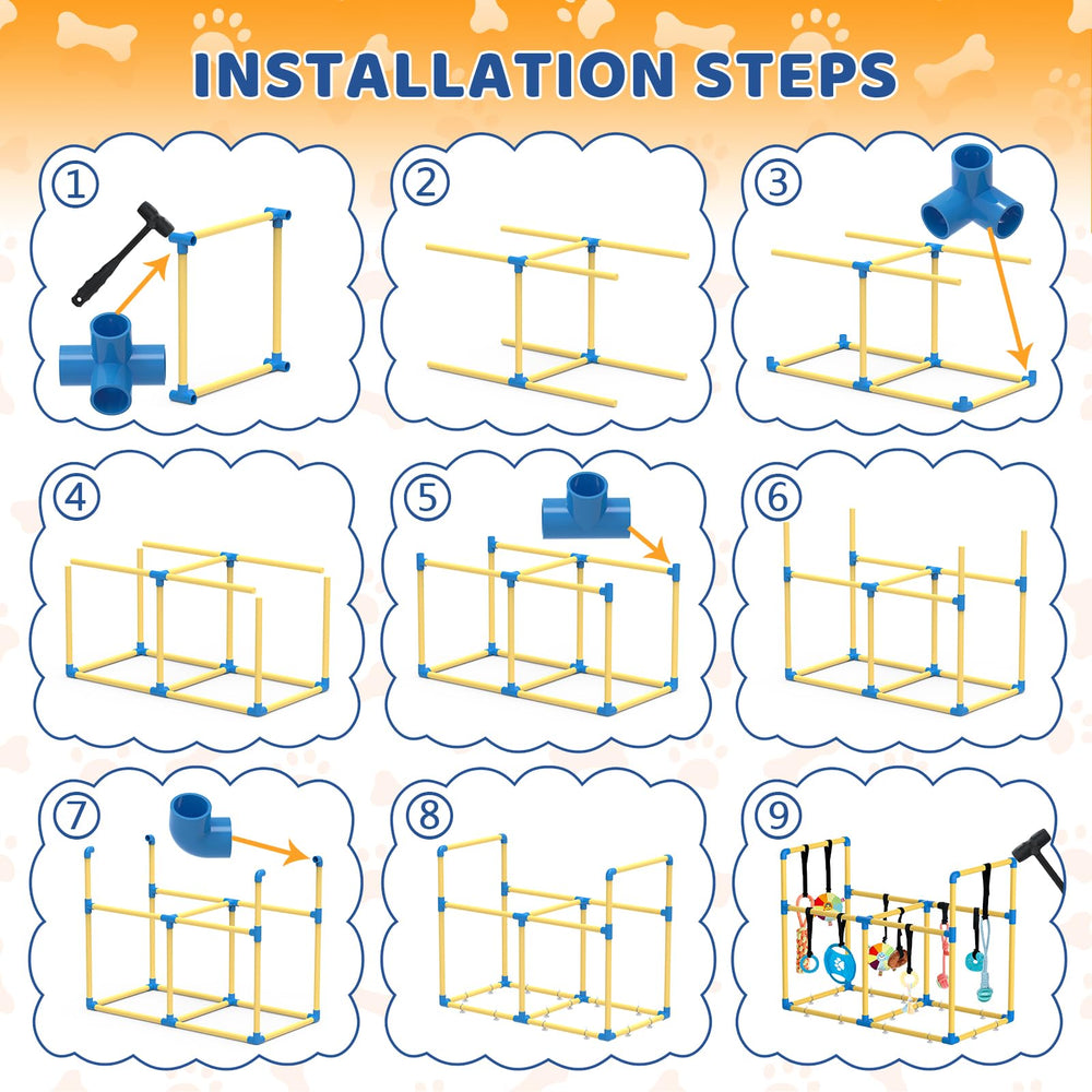 Lehorra large puppy play gym supports energetic small dogs indoors