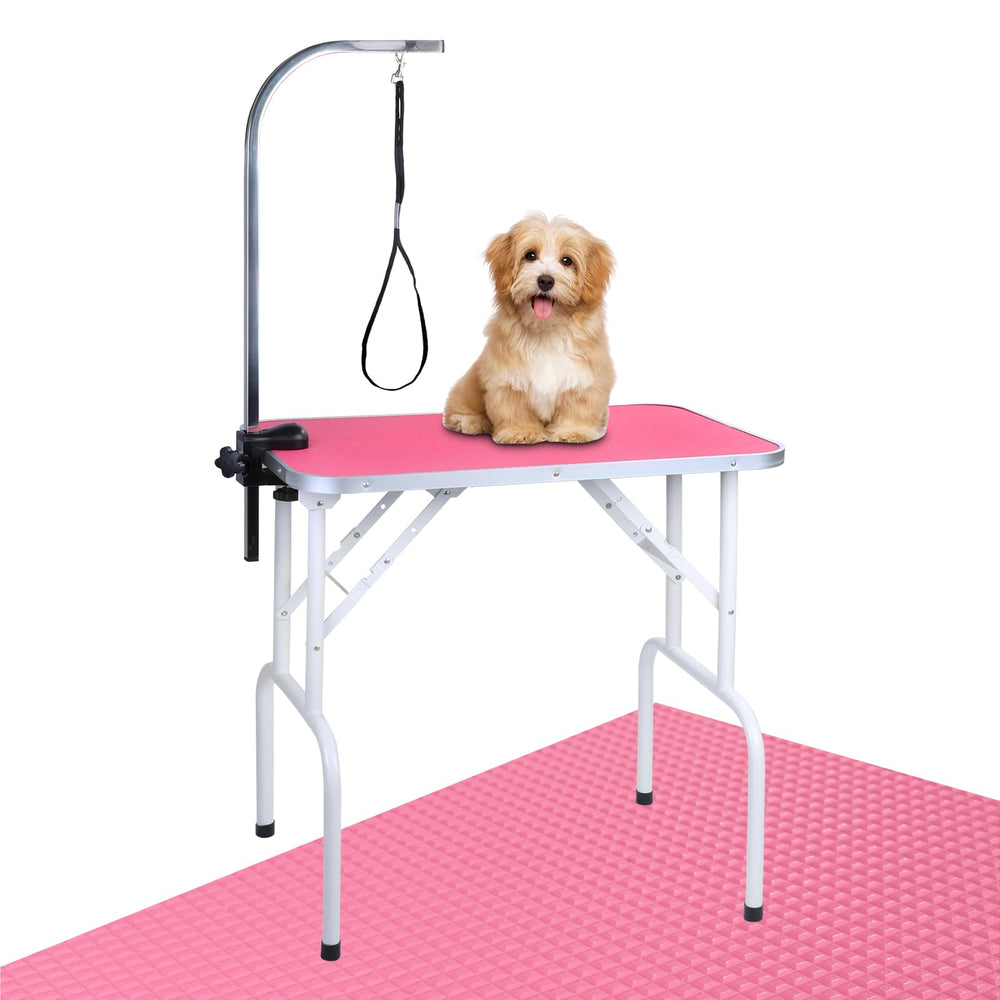 LEIBOU pink folding grooming table ideal for home pet care