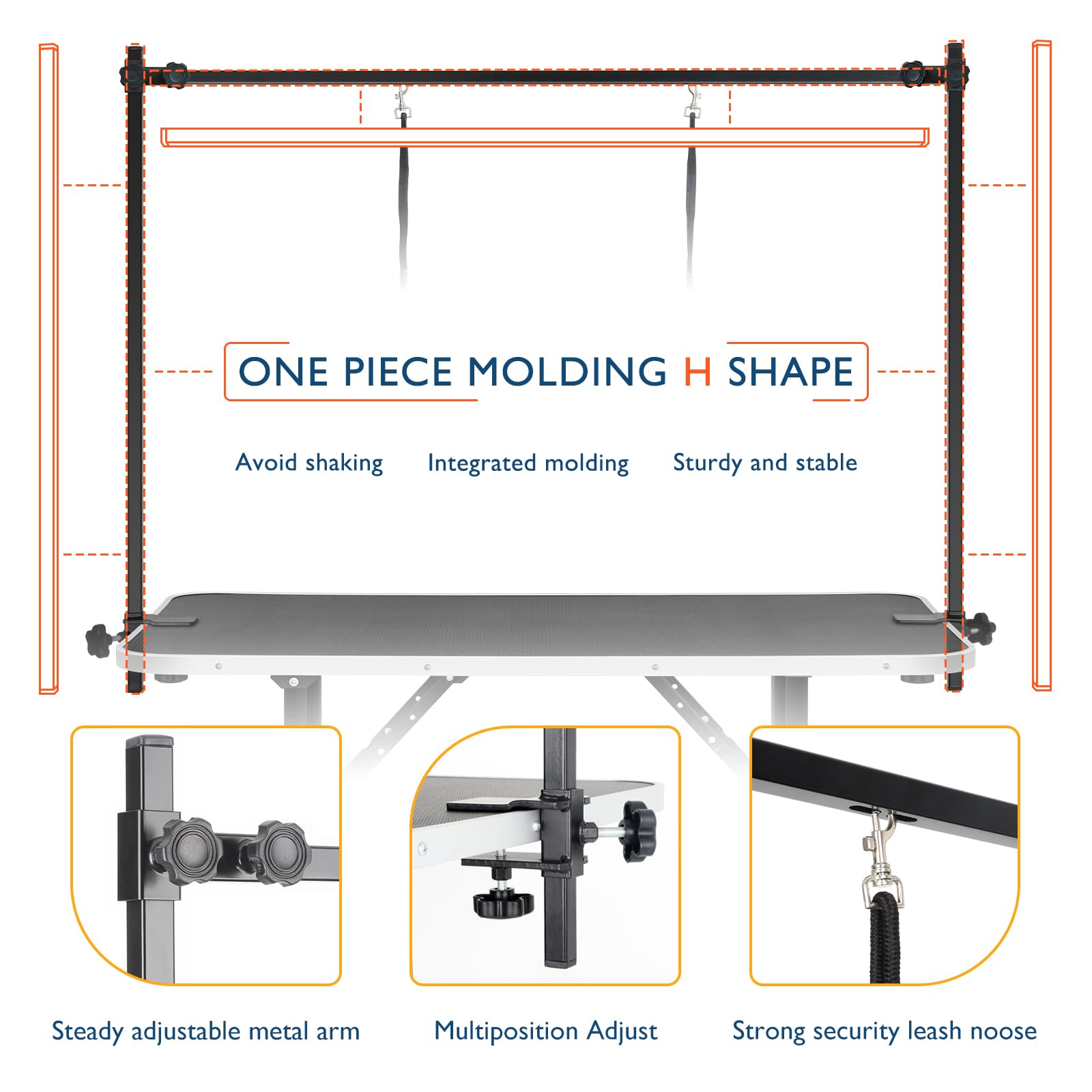 LEIBOU heavy-duty iron frame provides stable support during trimming and brushing.