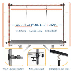 LEIBOU heavy-duty iron frame provides stable support during trimming and brushing.
