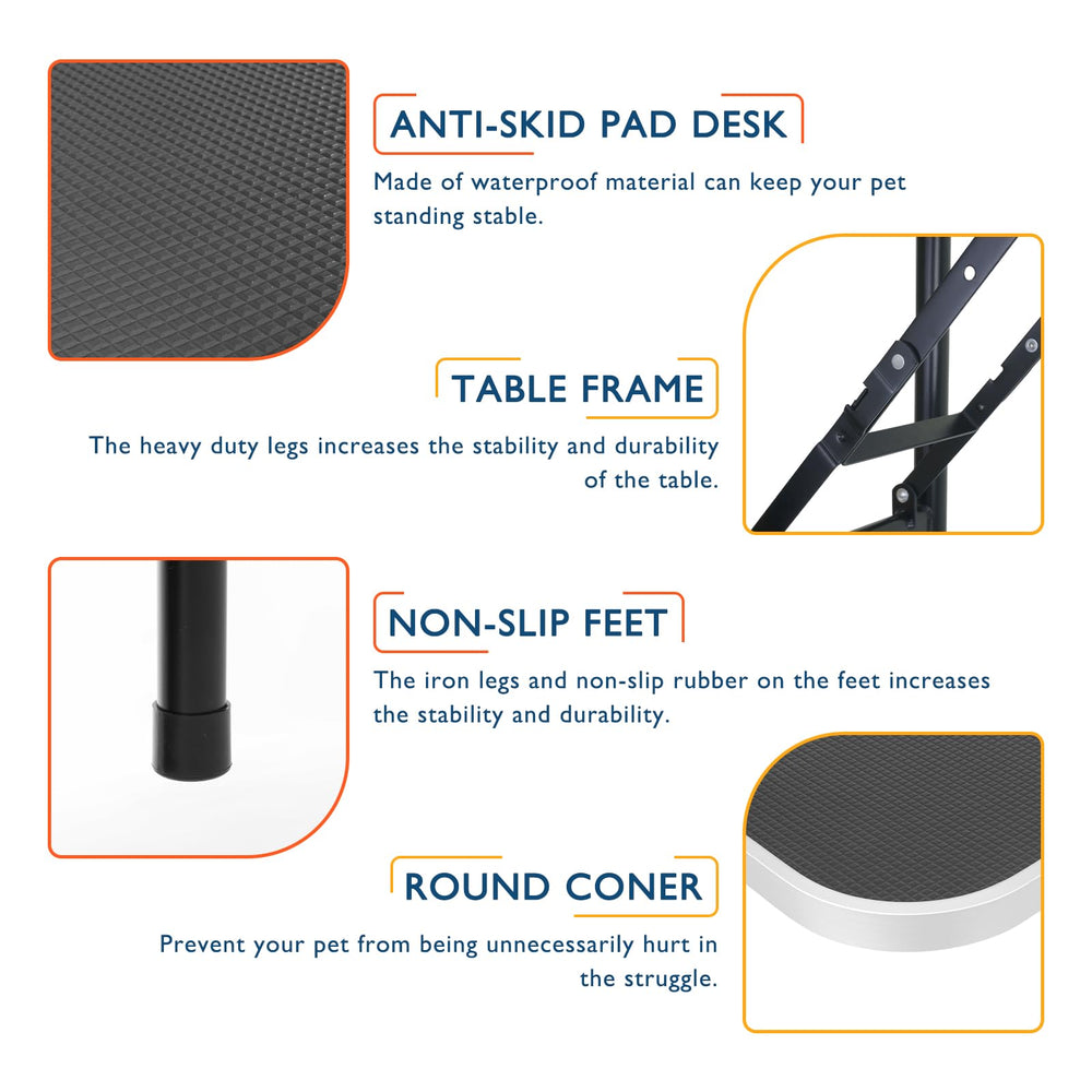 LEIBOU non-slip feet enhance table stability on slick floors.