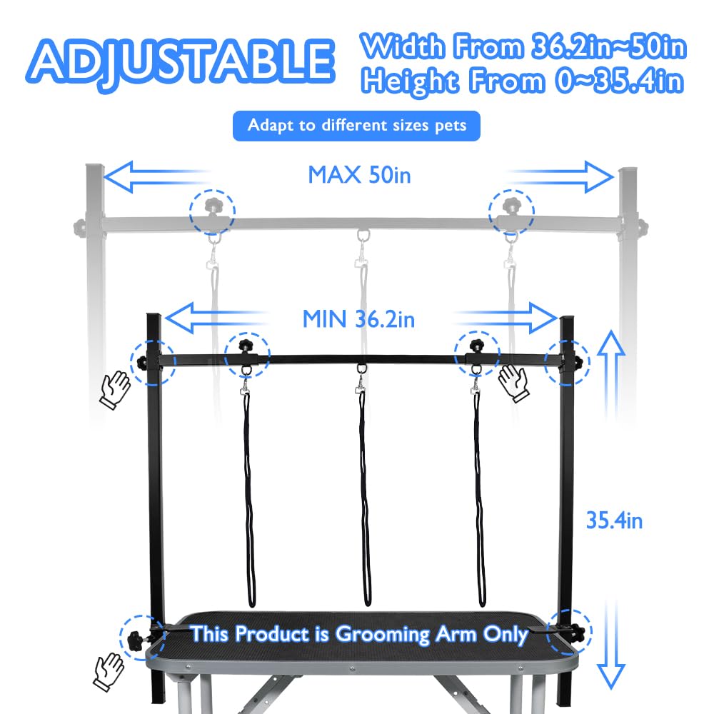 LEIBOU three noose setup provides controlled restraint during grooming sessions