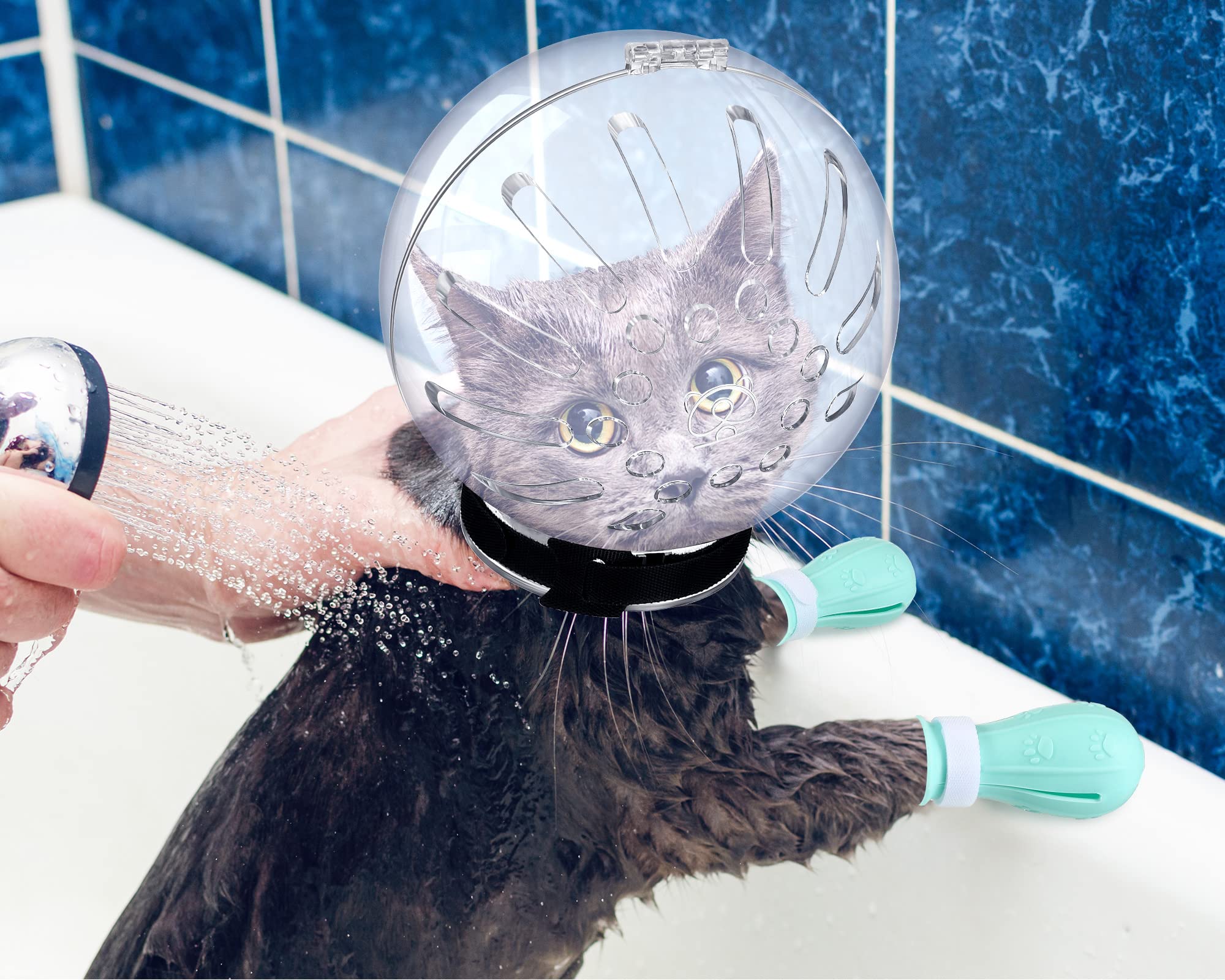 LEIFIDE protective hood during grooming and nail trimming