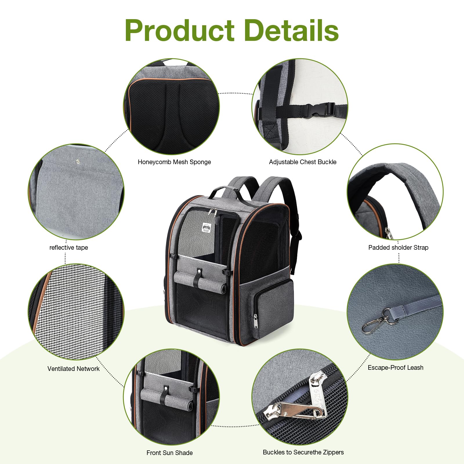 Lekebobor cat carrier backpack ideal for hiking, camping, and vet visits.