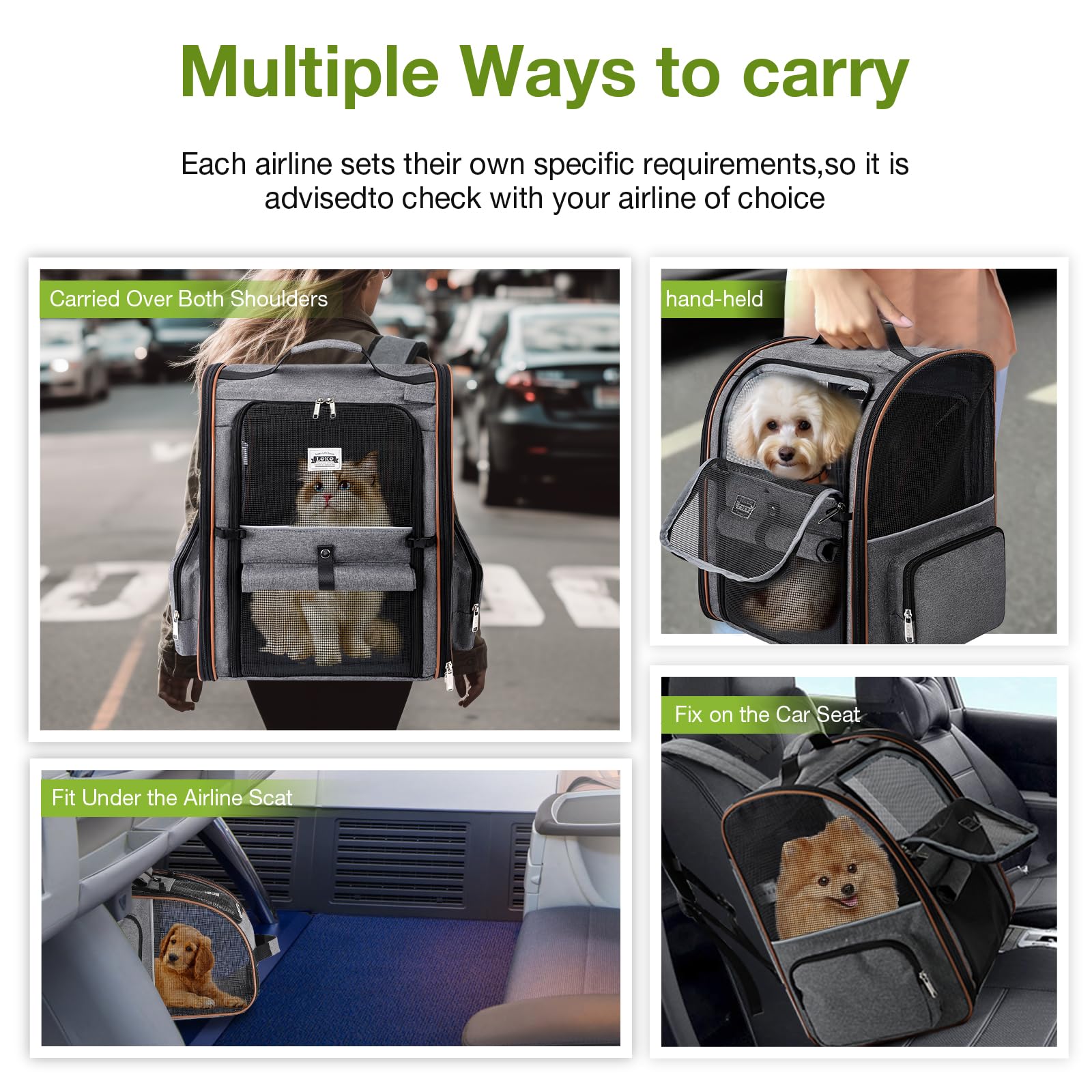 Lekebobor cat carrier with safety leash helps prevent pet escapes.