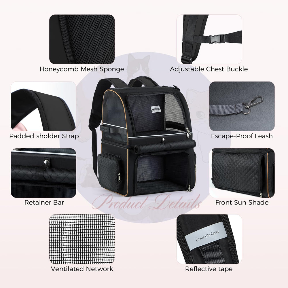 Lekebobor cat carrier backpack for hiking, vet visits, and travel