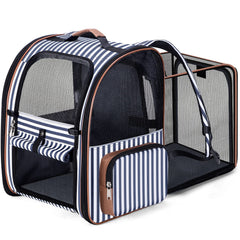 Lekebobor extra-large cat backpack expandable top view for easy access and airflow