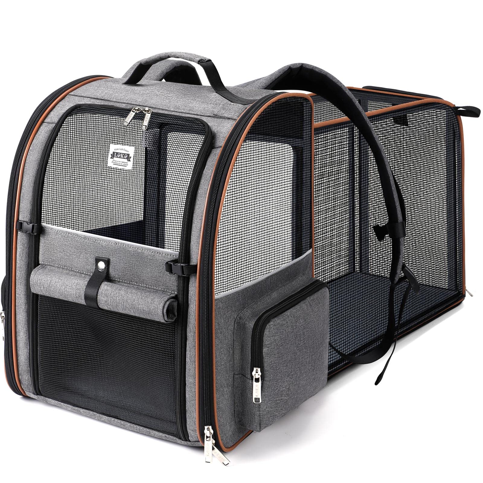 Lekebobor extra large expandable carrier backpack grey for comfortable travel