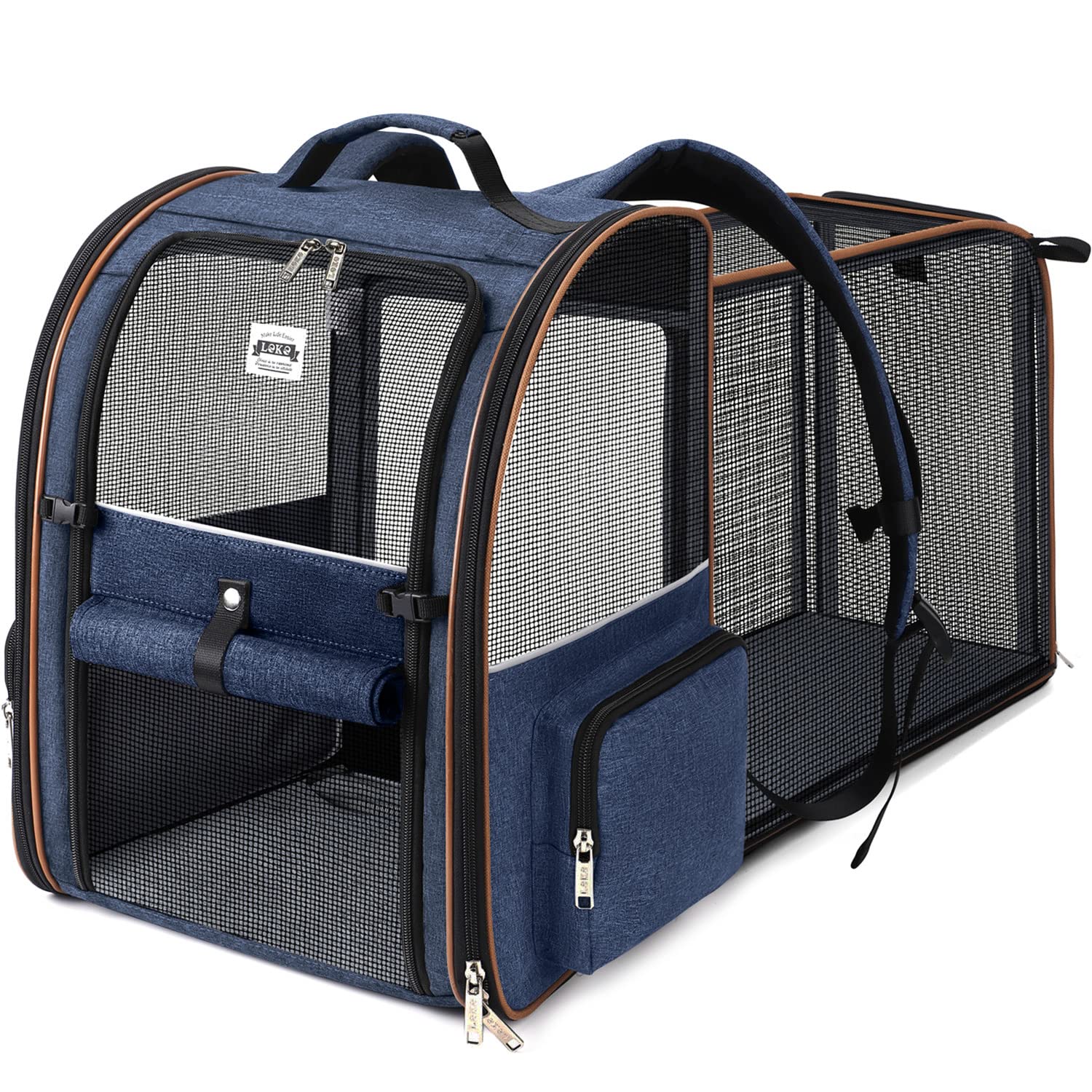 Lekebobor Extralarge cat backpack shows mesh windows for airflow