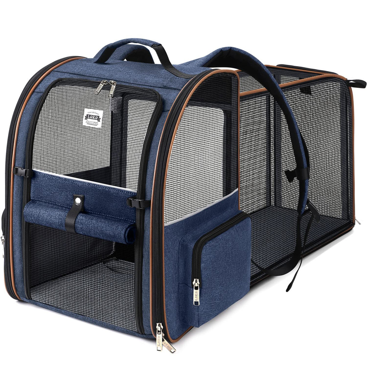 Lekebobor Extralarge cat backpack shows mesh windows for airflow