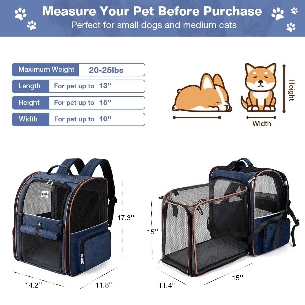 Lekebobor Extralarge cat backpack with four entrances for easy pet access