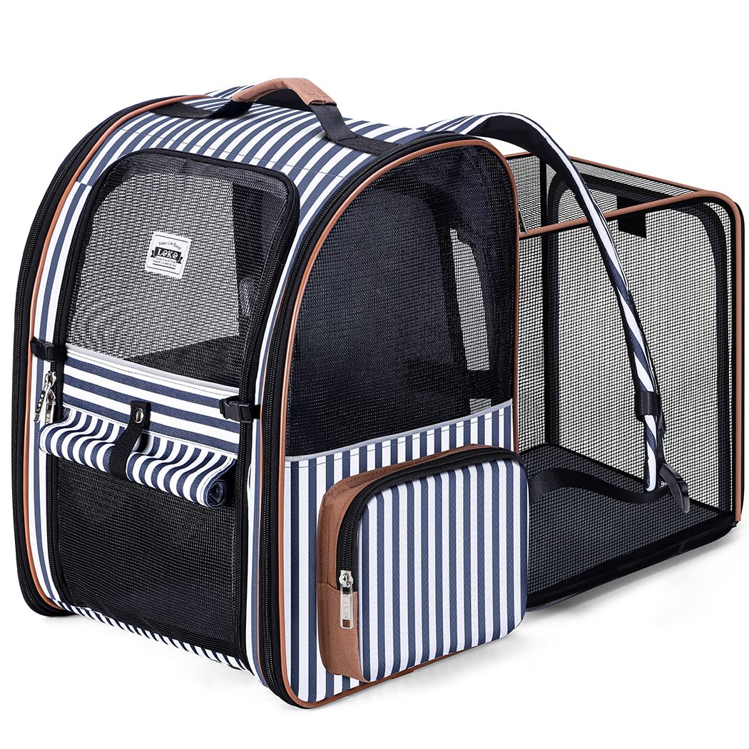 Lekebobor large cat backpack expandable back view showing extra space for pets