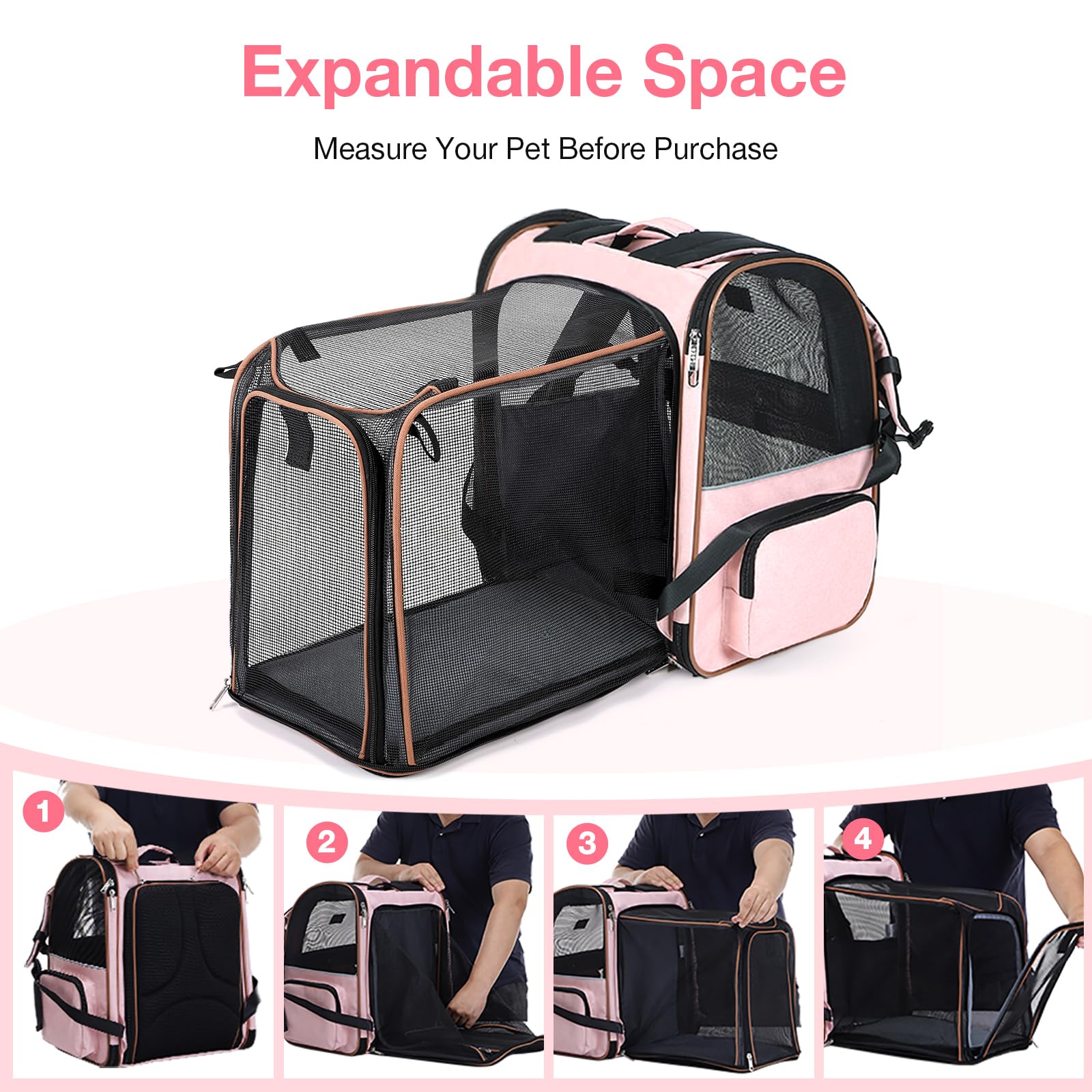 Lekebobor Pink Carrier collapses flat for compact storage when not in use.