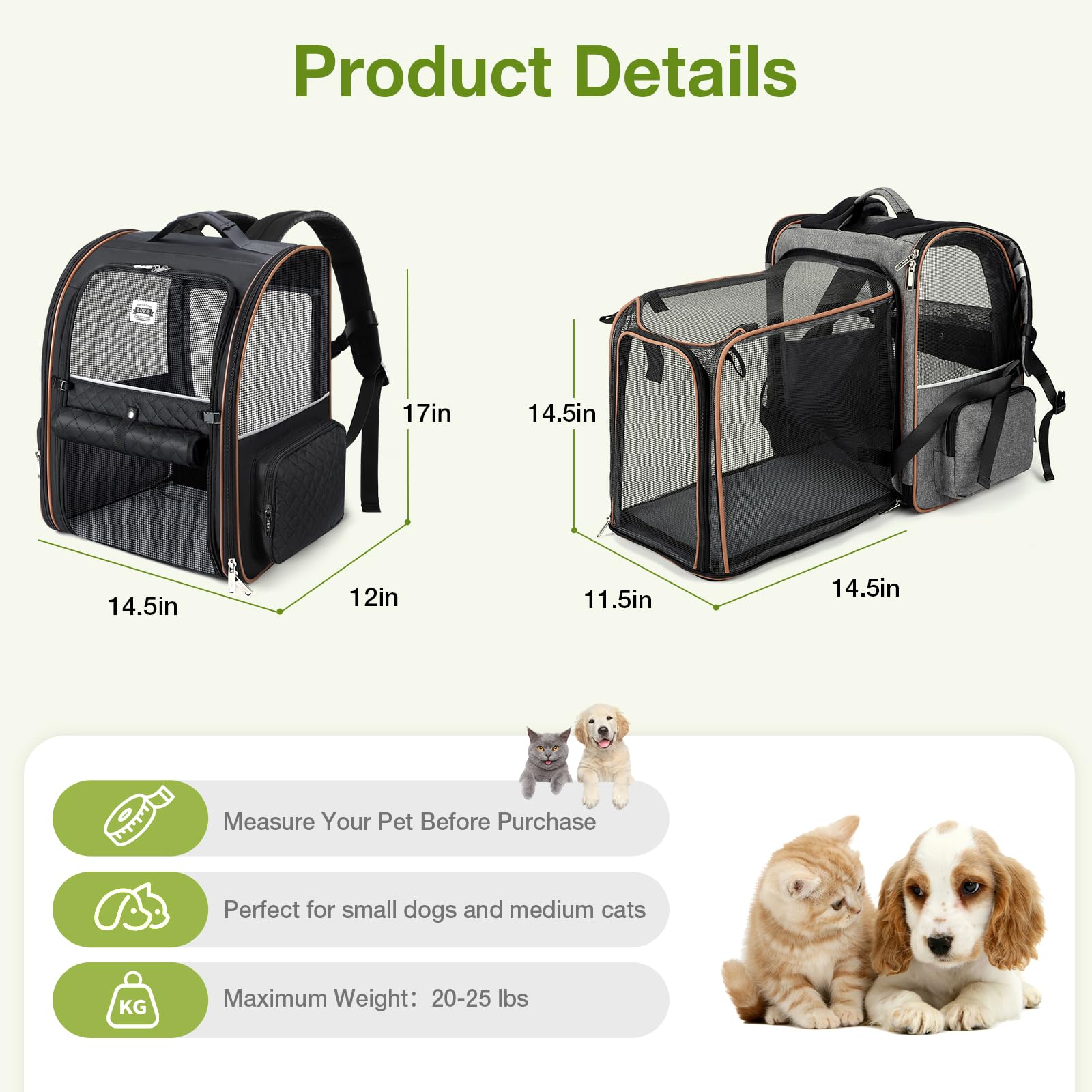 Lekebobor large cat backpack side entrance ideal for easy access.