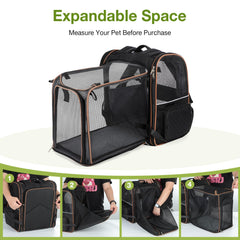 Water-repellent Oxford fabric protects pet gear in Lekebobor carrier