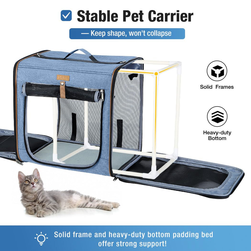 Lekereise 2-in-1 cat travel carrier functioning as a playpen during trips