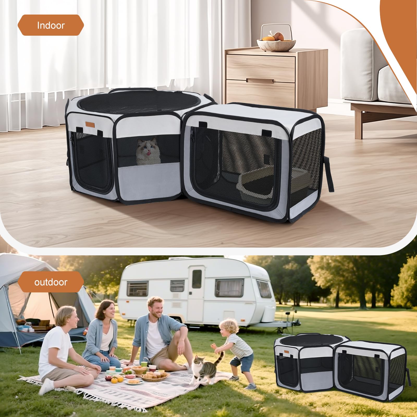 Lekereise 2-in-1 playpen shown in separate-use configuration for flexibility