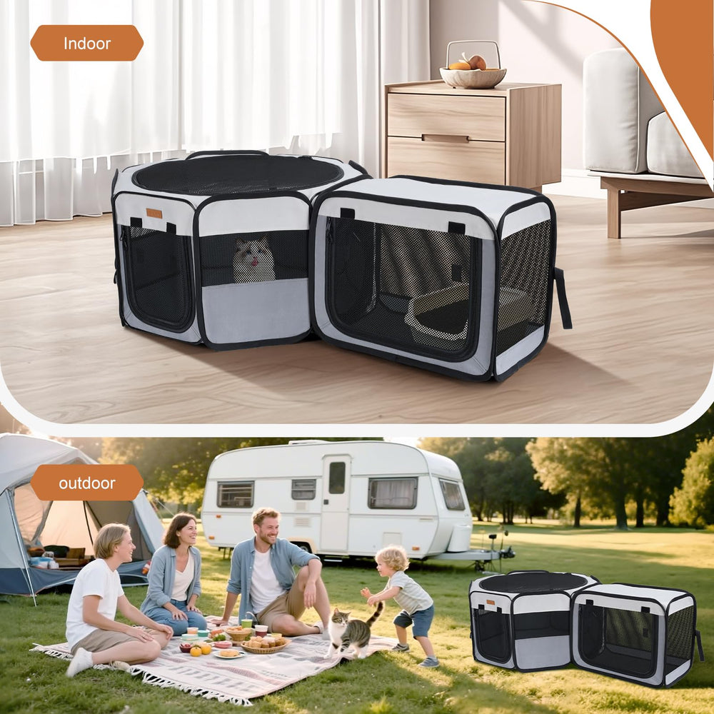 Lekereise 2-in-1 playpen shown in separate-use configuration for flexibility