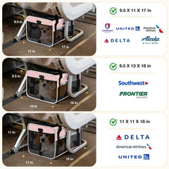 Lekereise airline-approved carrier ready for cabin travel with pets.