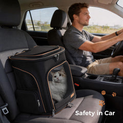 Lekereise cat backpack carrier back panel ventilation supports airflow while traveling.