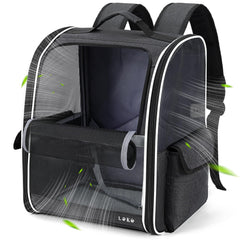 Lekereise cat backpack front view with breathable mesh for airflow