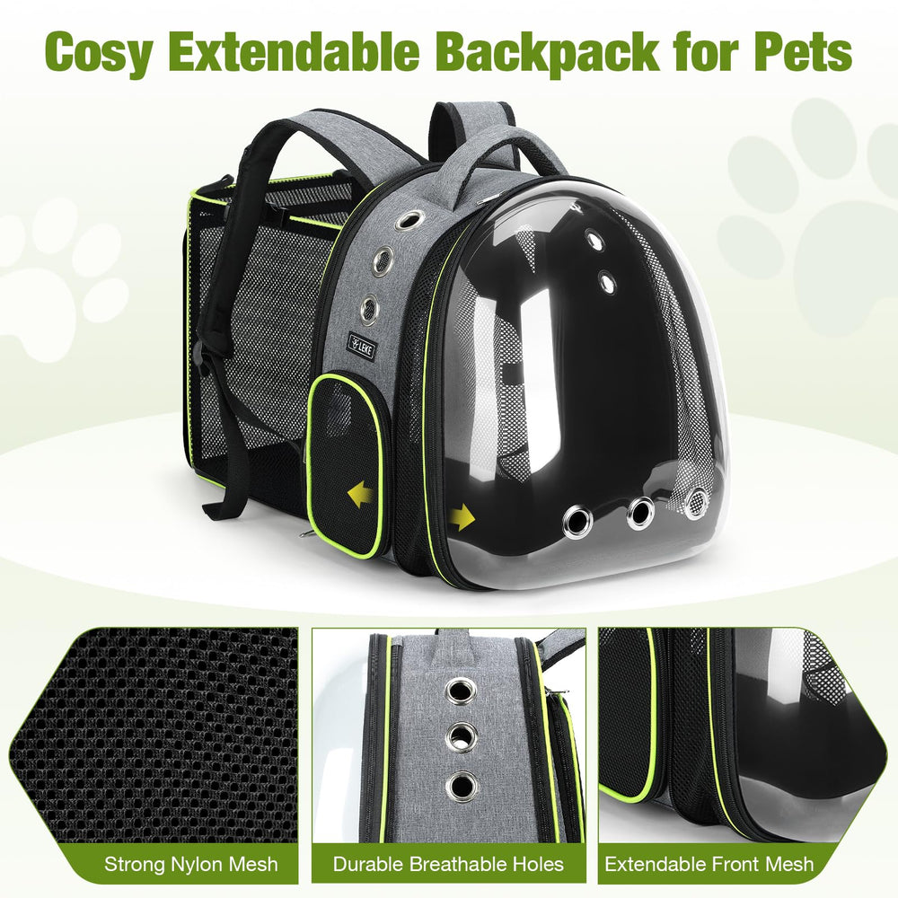 Lekereise Cat Bubble Backpack Carrier side air holes improve interior airflow.