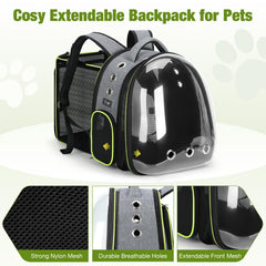 Lekereise Cat Bubble Backpack Carrier side air holes improve interior airflow.