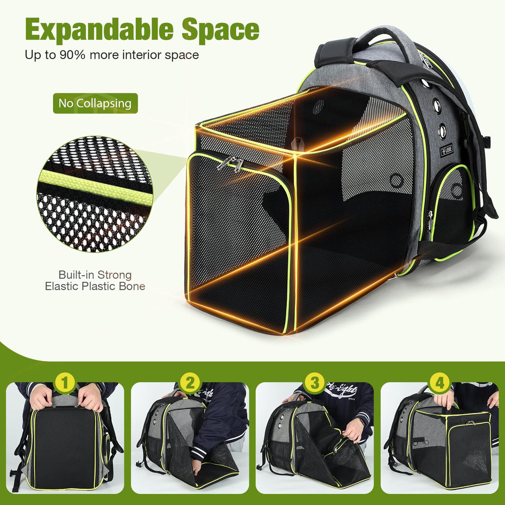 Lekereise Cat Bubble Backpack Carrier anti-scratch safety features protect claws and fabric.