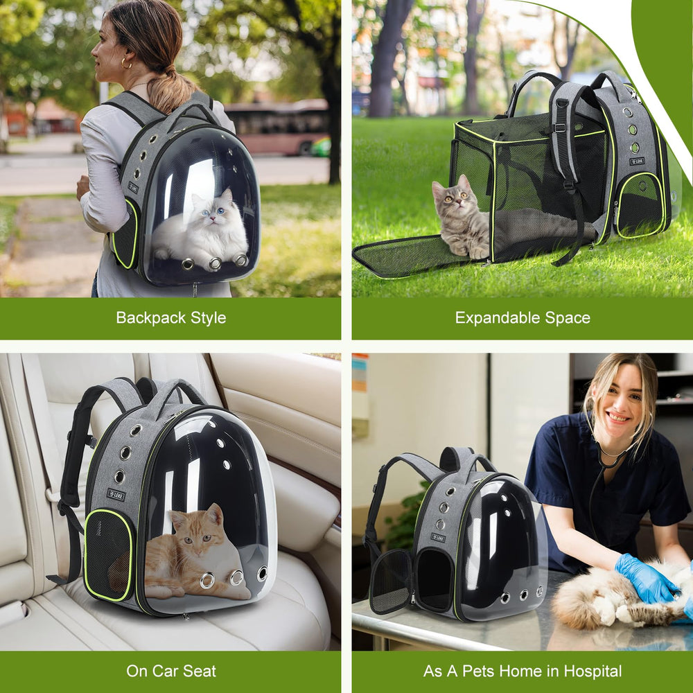 Lekereise Cat Bubble Backpack Carrier foldable design for compact storage.