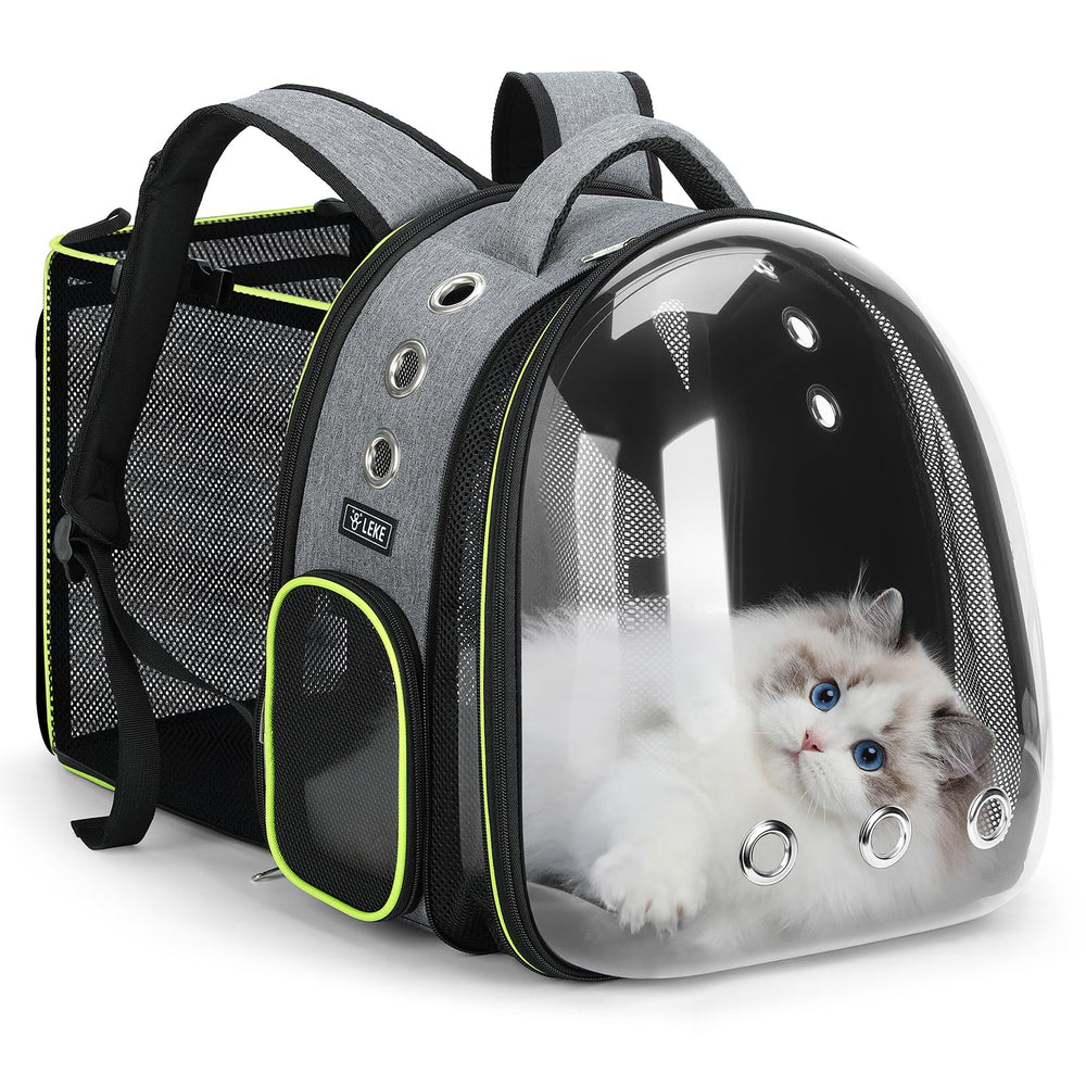 Lekereise Cat Bubble Backpack Carrier front bubble window enhances travel visibility.
