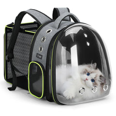 Lekereise Cat Bubble Backpack Carrier front bubble window enhances travel visibility.
