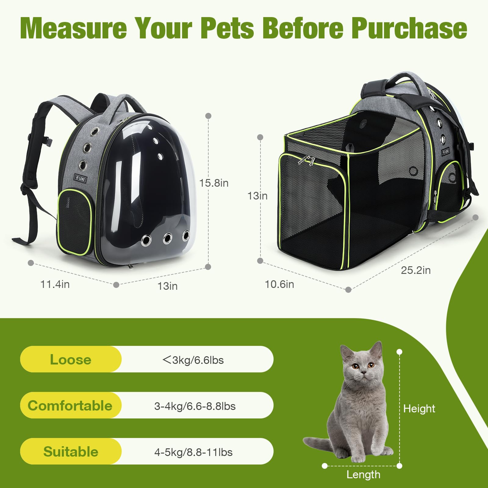 Lekereise Cat Bubble Backpack Carrier side entry simplifies pet access during trips.