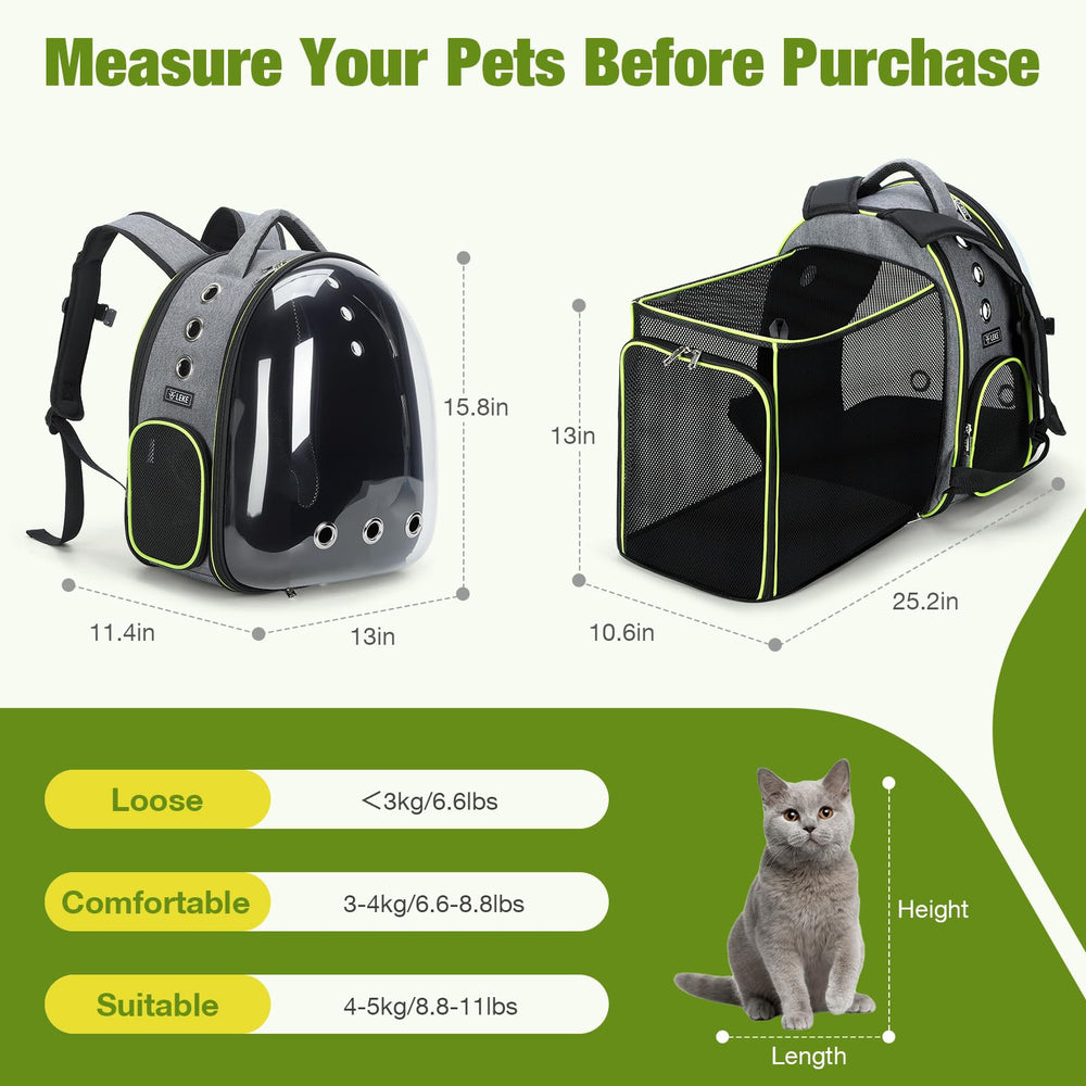 Lekereise Cat Bubble Backpack Carrier side entry simplifies pet access during trips.