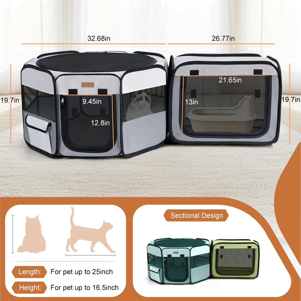 Lekereise cat playpen interior view promoting visibility and pet comfort
