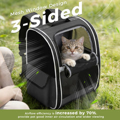 Lekereise dog backpack side view with three entrances